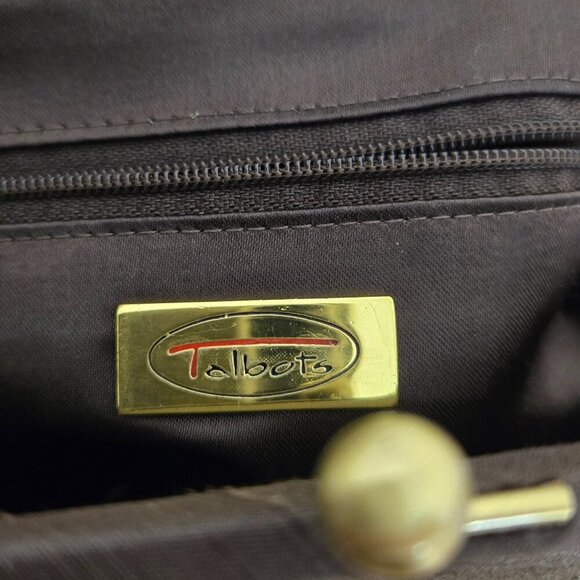 Vintage Talbots Brown Silk Floral Handbag - Picture 6 of 7
